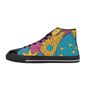 Zapatillas pop art de lona clásicas de caña alta para mujer (Modelo 017)