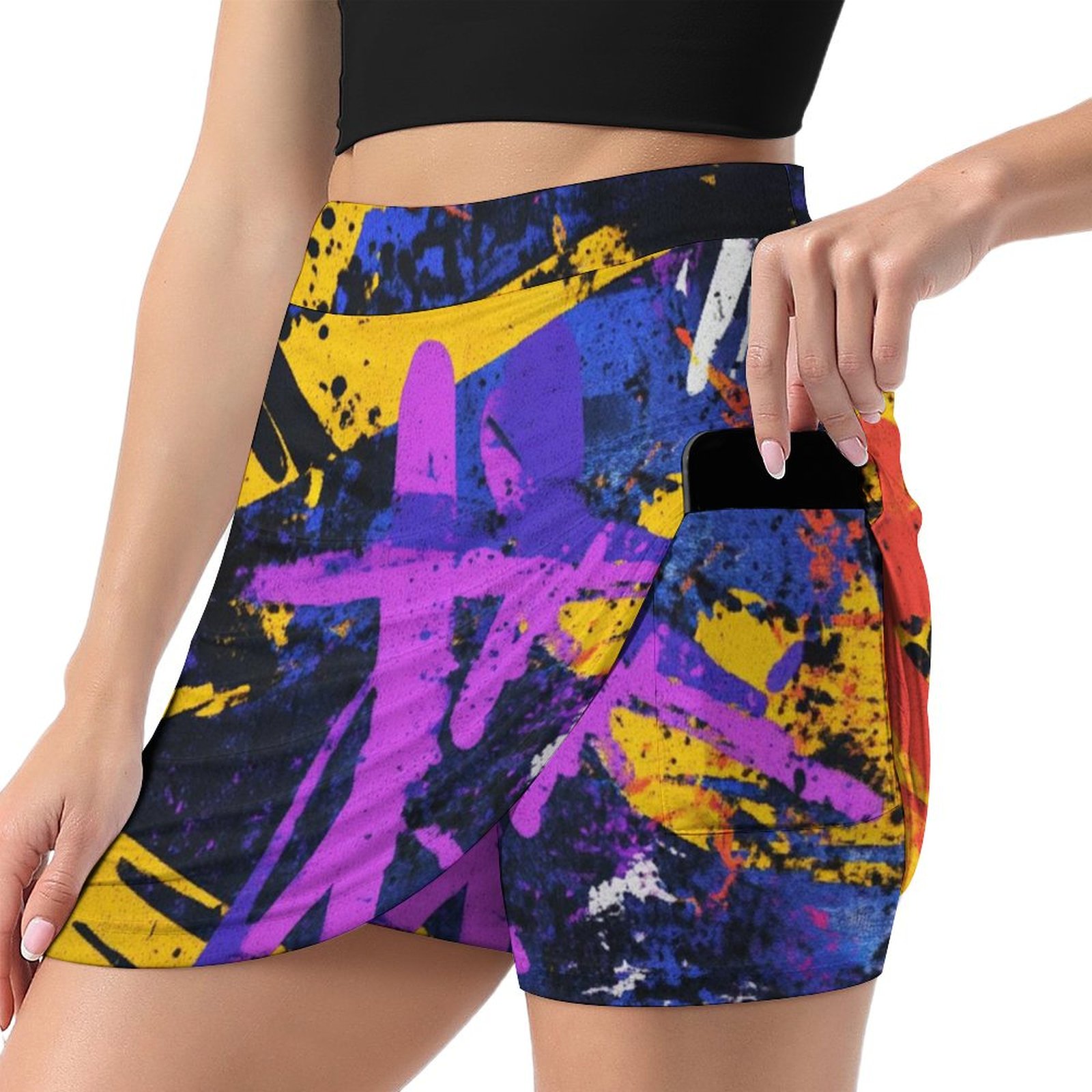 Falda pantalón Falda de línea A con bolsillo anti-vacío