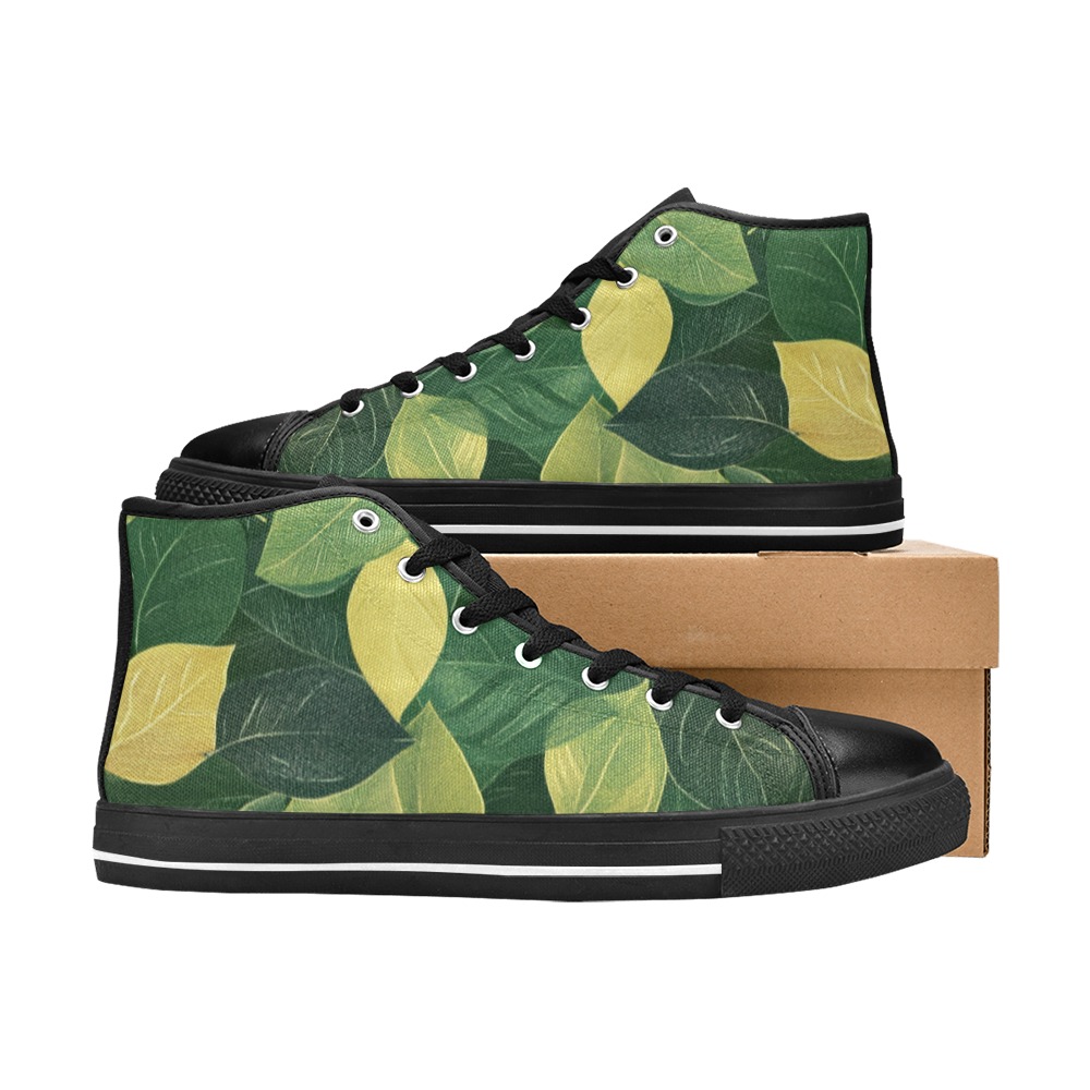 Zapatillas hojas de lona clásicas de caña alta para mujer (Modelo 017) - Imagen 5
