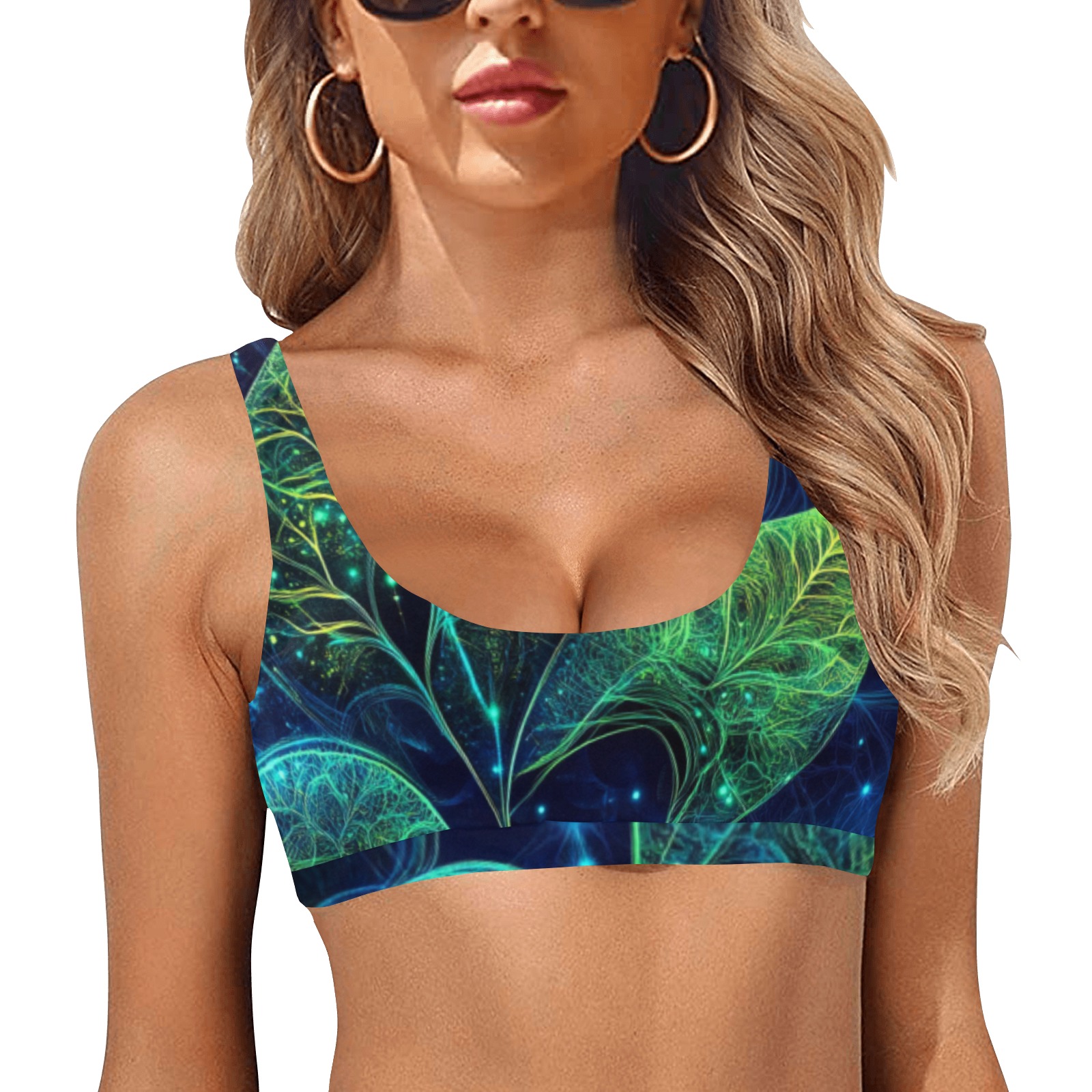 Sujetador deportivo algas marinas Top de bikini deportivo (Modelo S07)