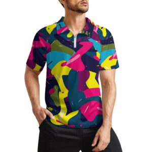 Ropa deportiva de manga corta Camiseta deportiva de manga corta con cremallera para hombre