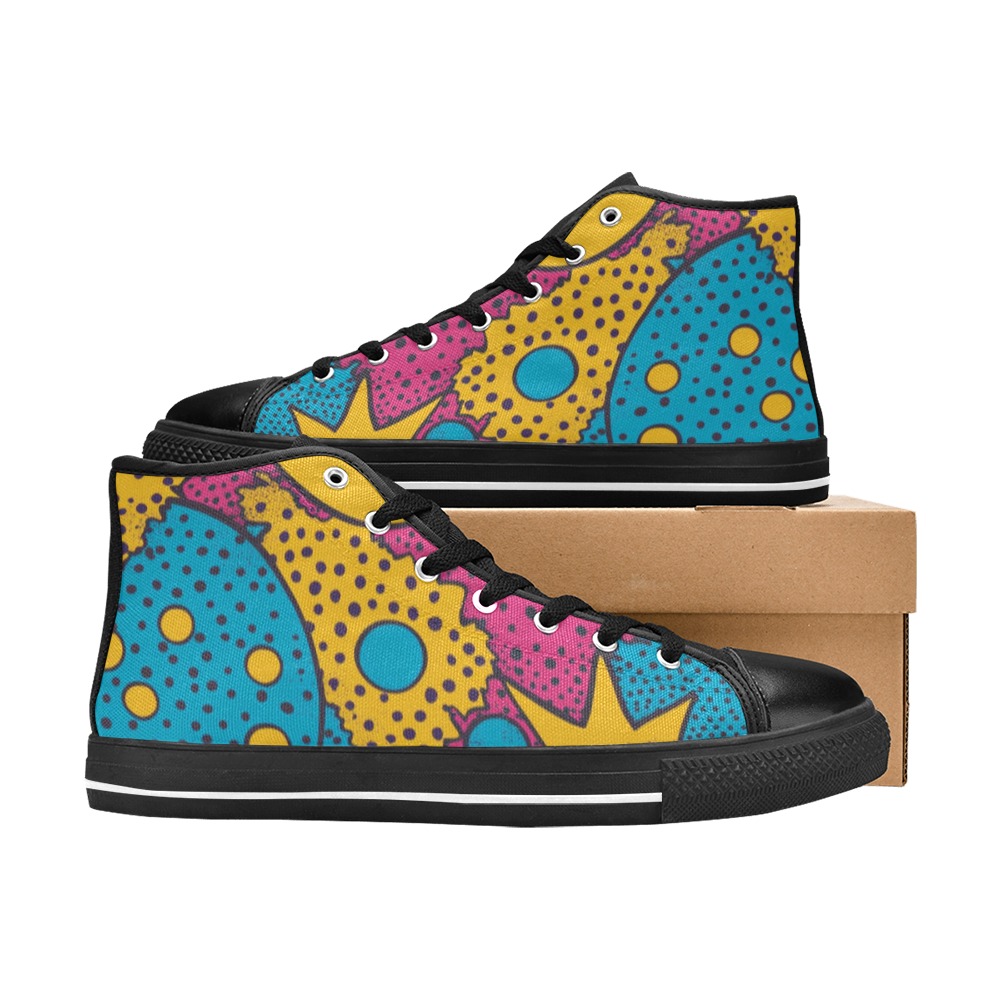 Zapatillas pop art de lona clásicas de caña alta para mujer (Modelo 017) - Imagen 5