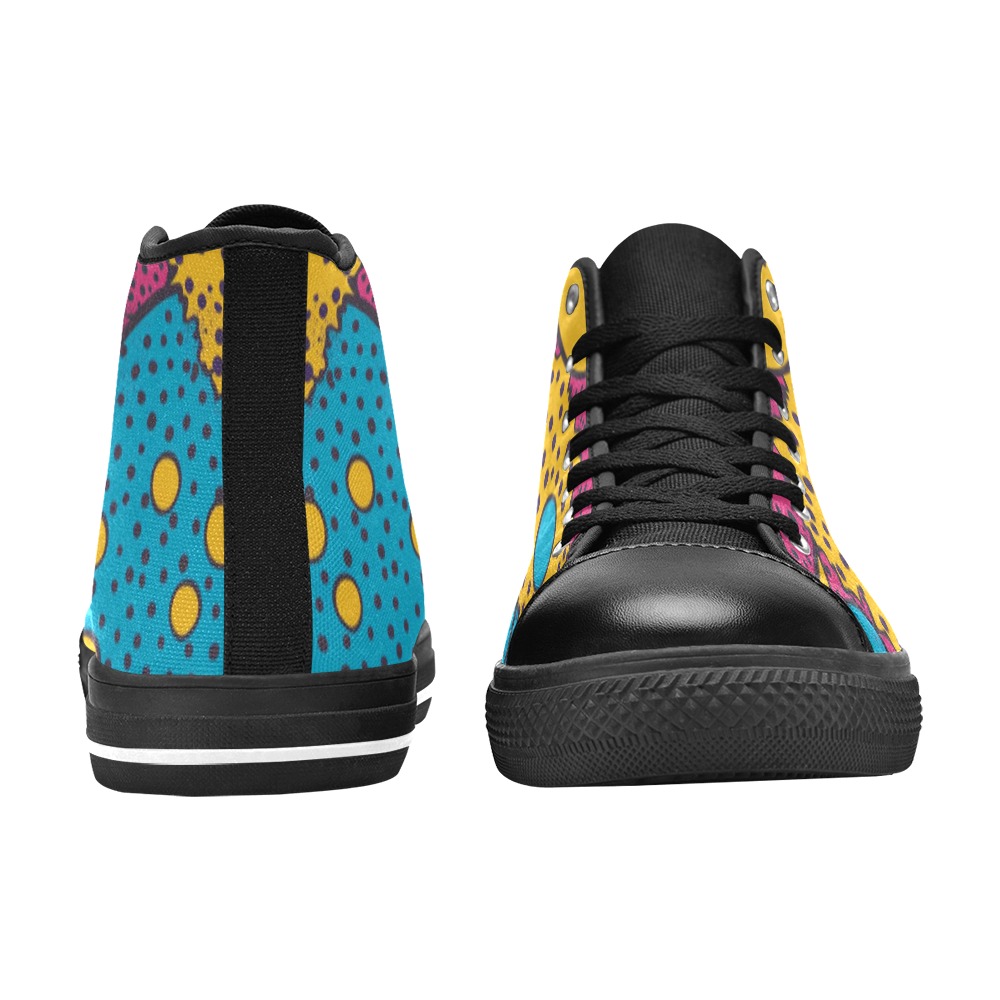 Zapatillas pop art de lona clásicas de caña alta para mujer (Modelo 017) - Imagen 3