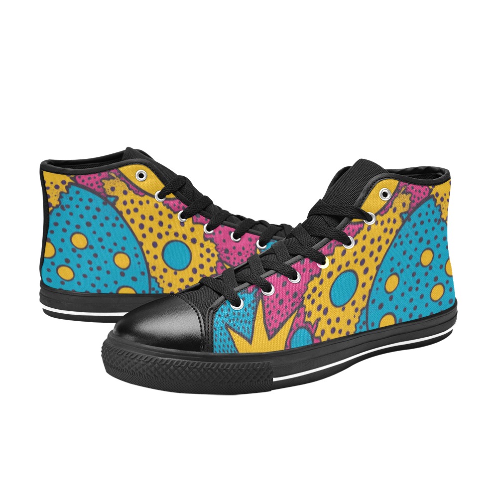 Zapatillas pop art de lona clásicas de caña alta para mujer (Modelo 017) - Imagen 4