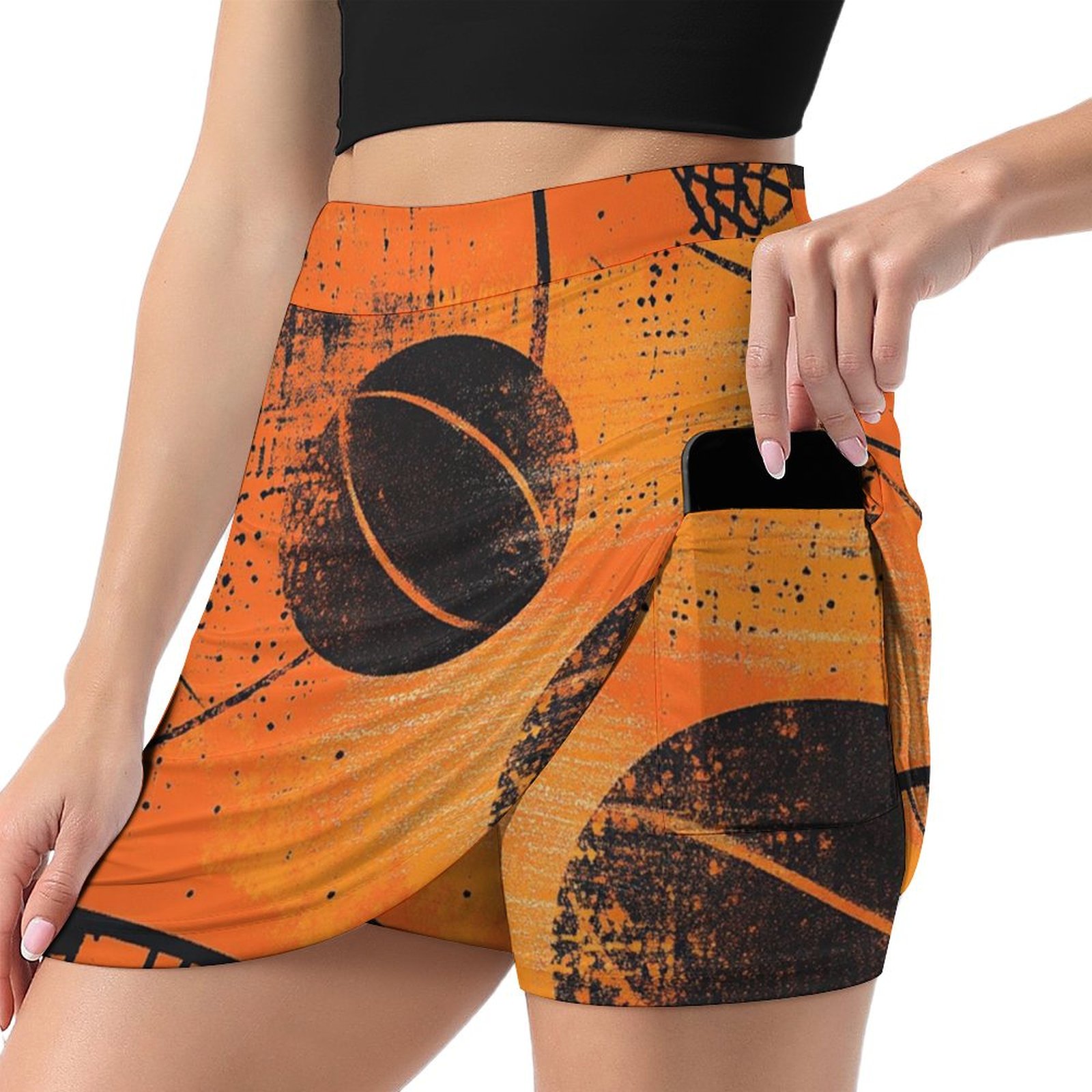 Falda pantalón de línea A con bolsillo anti-vacío