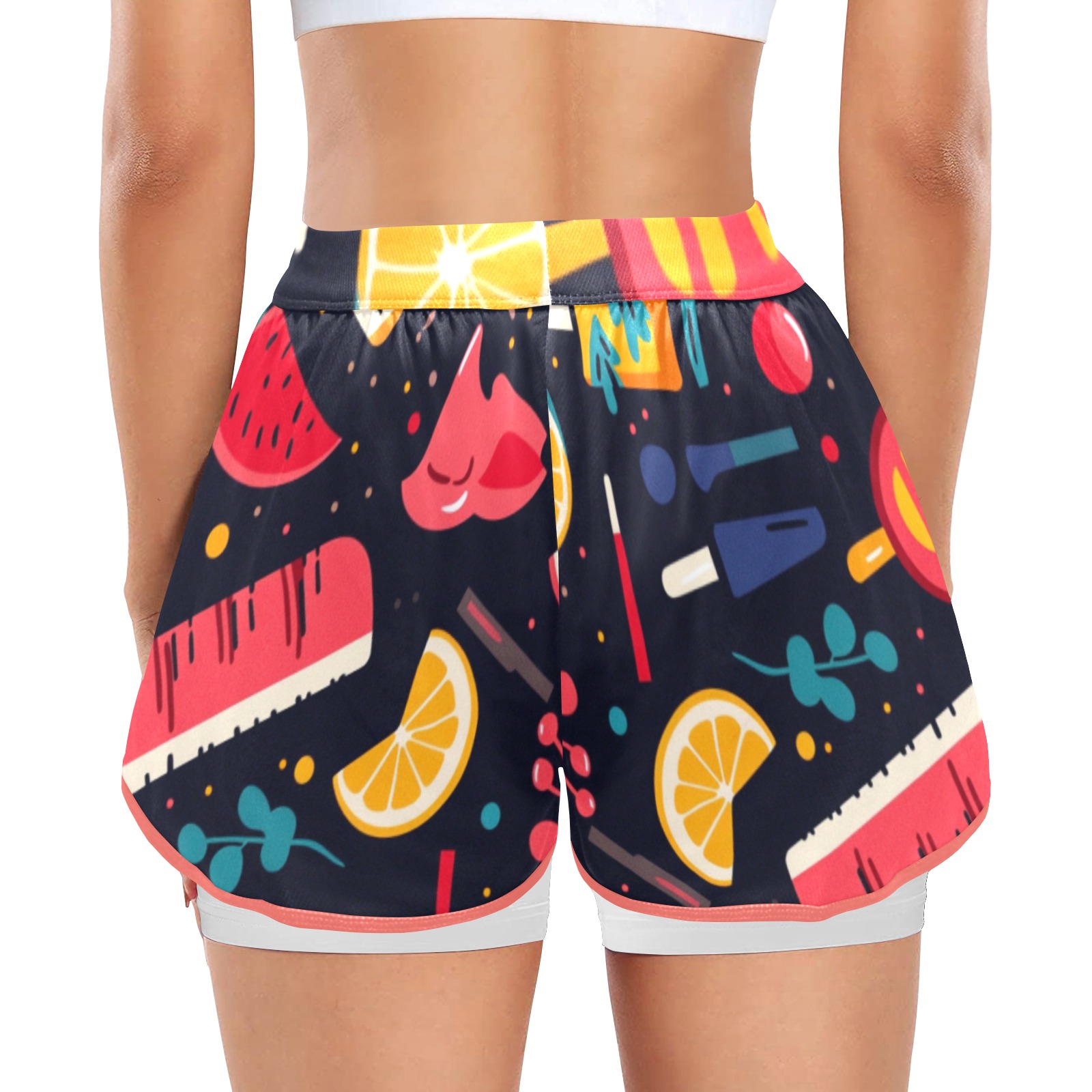 Calzonas frutales Pantalones cortos deportivos para mujer con forro de compresión (Modelo L63) - Imagen 2