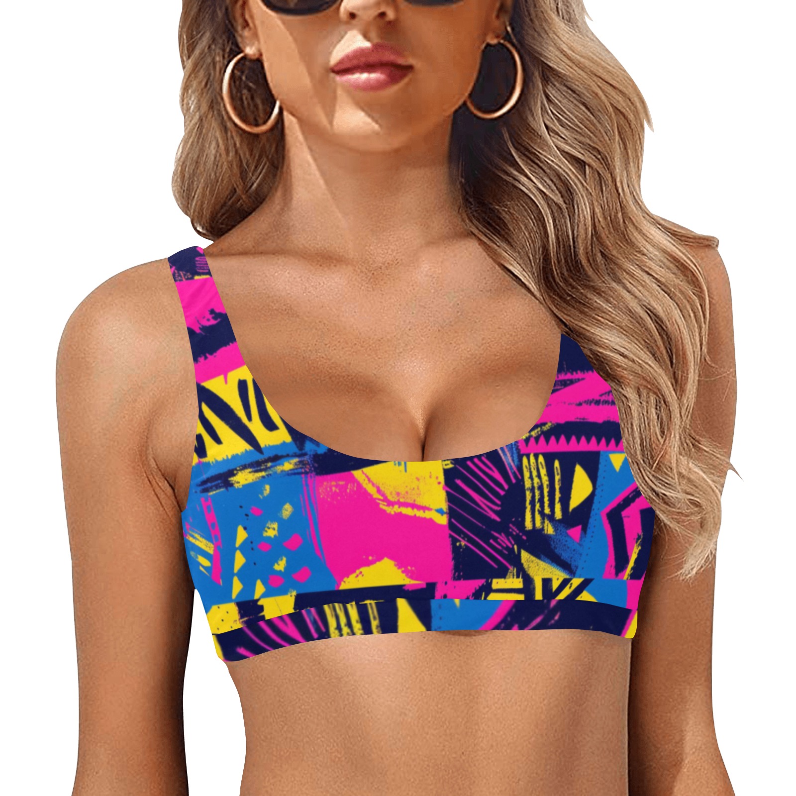 Sujetador deportivo grafiti Top de bikini deportivo (Modelo S07)