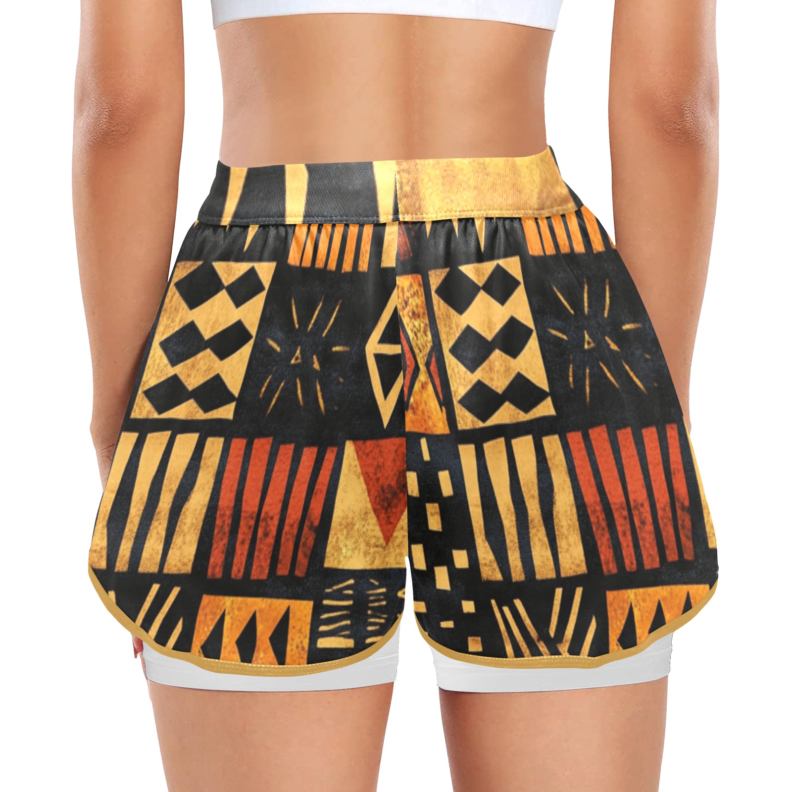 Calzonas tribales Pantalones cortos deportivos para mujer con forro de compresión (Modelo L63) - Imagen 2
